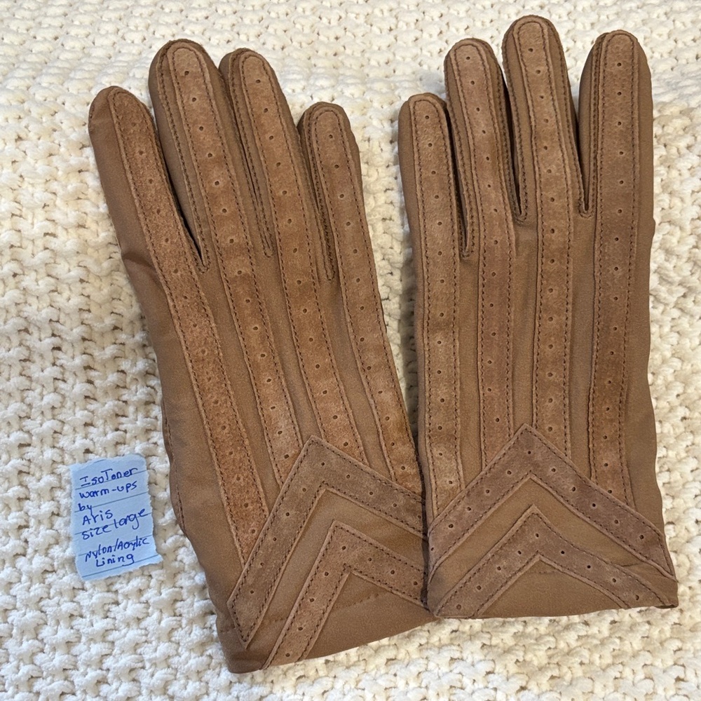 Aris IsoToner vintage Women's Tan Suede Gloves